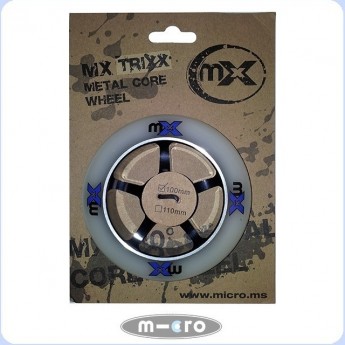 Колесо MICRO для трюкового самоката 100 мм белое/черное Колесо MICRO для трюкового самоката 100 мм белое/черное