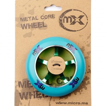 Колесо MICRO для трюкового самоката 100 мм синее/зелёное Колесо MICRO для трюкового самоката 100 мм синее/зелёное