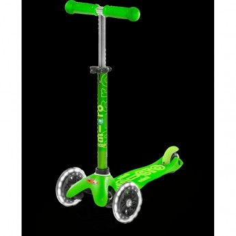 Самокат MICRO MINI DELUXE зеленый LED светящиеся колеса Самокат MICRO MINI DELUXE зеленый LED светящиеся колеса